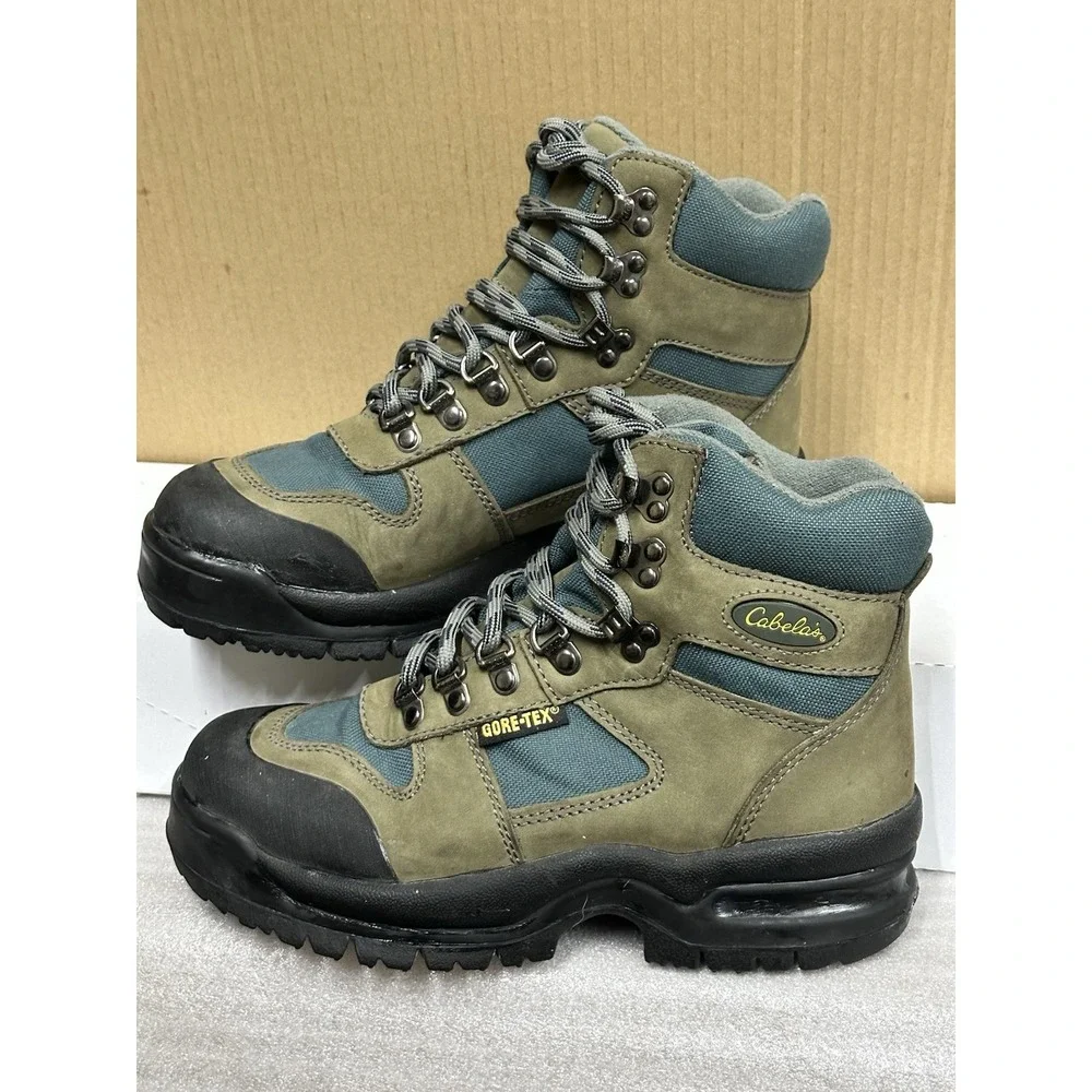 Cabelas gore tex boots 4y Hiking Boot‎ Hunting Hiking Blue Green Black Lace Up